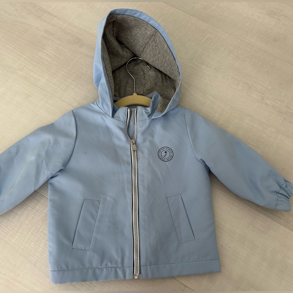 Jacadi Light Blue Kids Raincoat with Hood